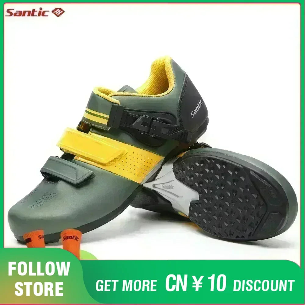 Santic Non-locking Cycling Shoes Rubber Sole Men's Outdoor Road Riding Bicycle Equipment Fashionable Biking Sport Sneakers 36-46 - Clikcy