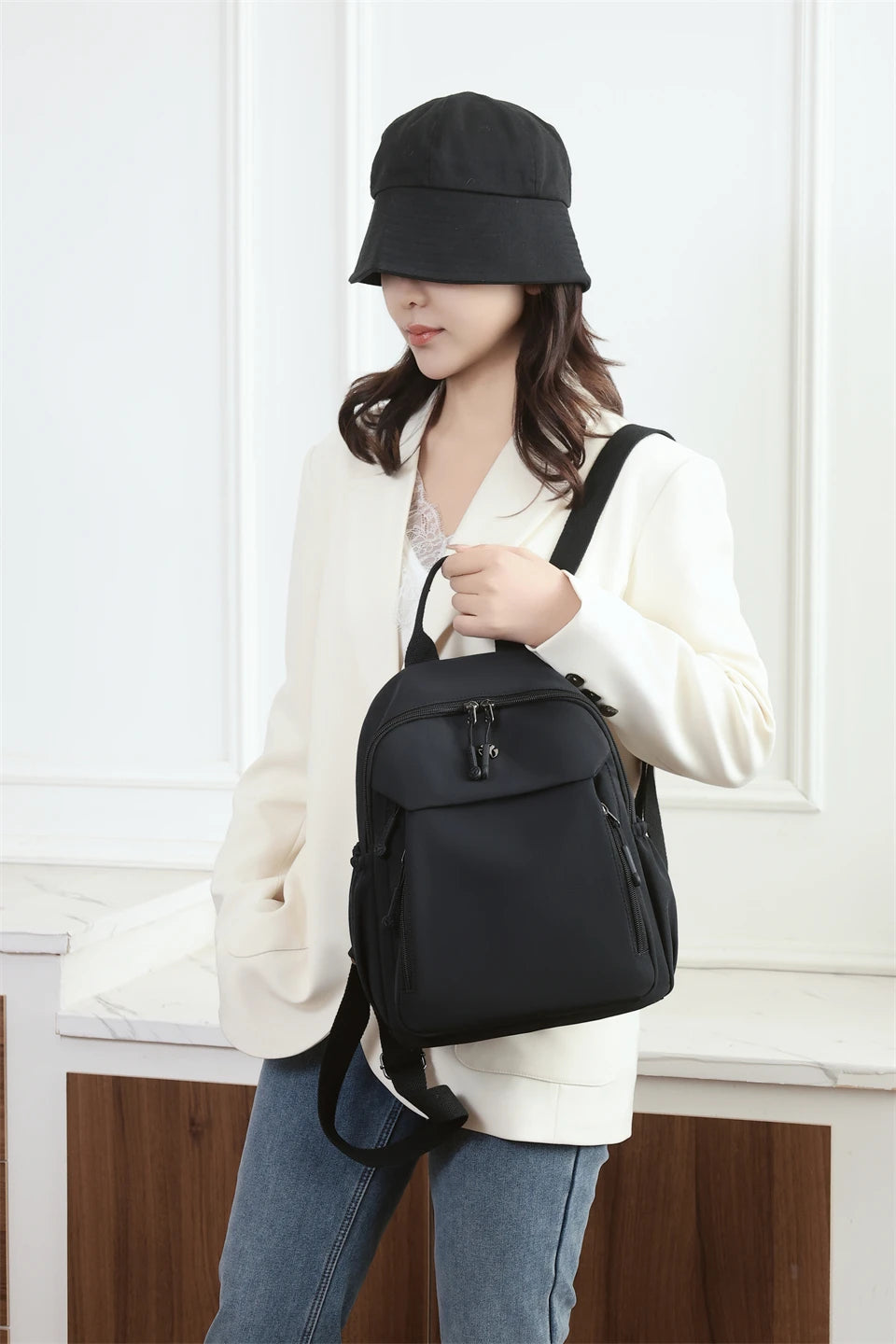 Waterproof Nylon Backpack Women Casual Simple Daypack Large Capacity Schoolbag for Girls Lightweight Back Pack Ladies Travel Bag - Clikcy