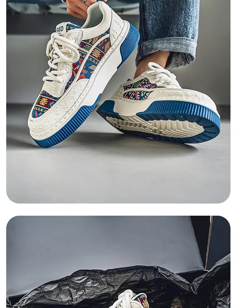 Men's Shoes 2025 New Trend Printed Fashion Shoes All Kinds of High Sense Board Shoes Daily Wear Street Casual Shoes - Clikcy
