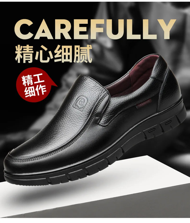 New Genuine Leather Handmade Shoes Casual Shoes For Men Flat Platform Walking Shoe Outdoor Footwear Loafers Breathable Sneakers - Clikcy