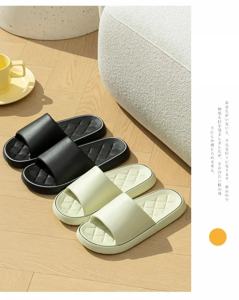 Plus Size 47 48 49 Super Light Soft Men Slippers Simple Couple's Slides EVA Elastic Shoes Colorful Indoor Bathroom Slippers - Clikcy