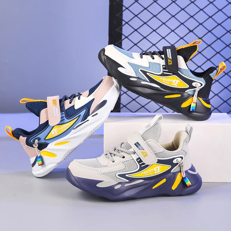 Kids' Sneakers Children Casual Sports Shoes for Boys Breathable Summer Mesh Kids Hook&Loop Students Girls School Running Shoes - Clikcy