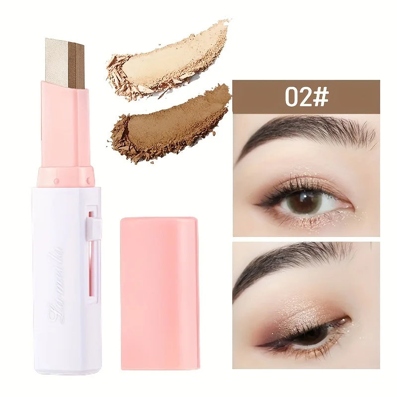2 In 1 Pearly Highlighter Eyeshadow Stick Makeup Waterproof Long Lasting Glitter Eyeshadow Eyeliner Stick Eyes Makeup Cosmetics - Clikcy