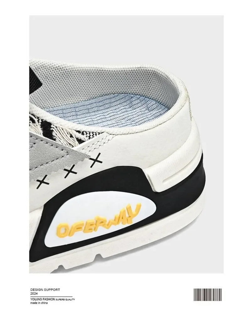 2025Summer Fashion Designer Men Half Slipper Breathable Casual Platform Shoes Lightweight Sneakers Outdoor Walking Flats Loafers