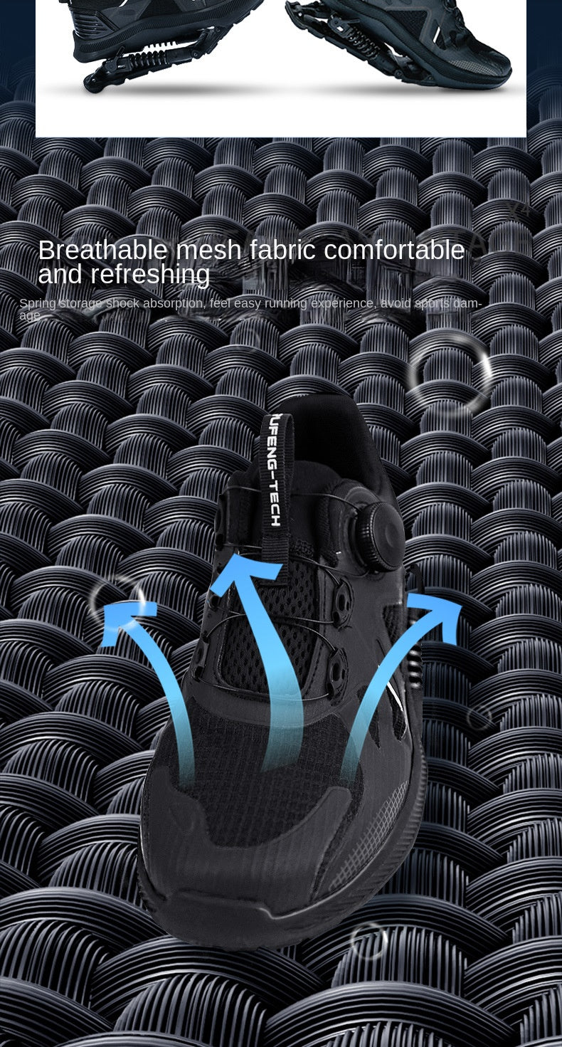 Mechanical running shoes Bouncing Spring shock absorption running Shoes Women men Sneaker Shoes - Clikcy