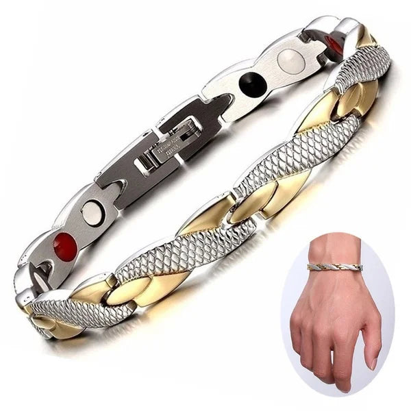 Charm bracelet Health Energy Bangle Arthritis Twisted Magnetic Exquisite Bracelet Male Gift Power Therapy Magnets Men Bracelet - Clikcy