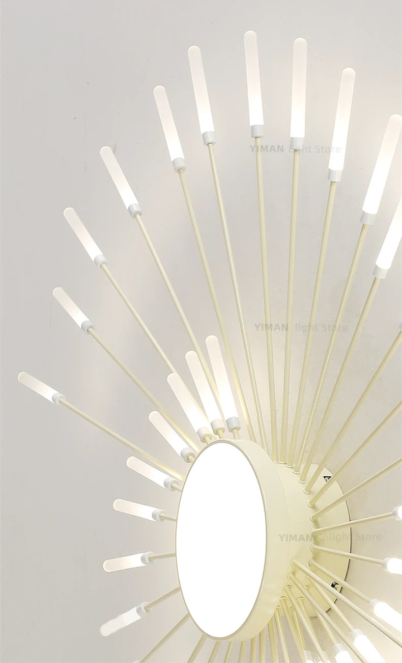 Led Firework Chandelier Dimmable For Living Room Bedroom Milk Yellow Ceiling Chandelier Dining Room LED Ceiling Lamp With Remote - Clikcy