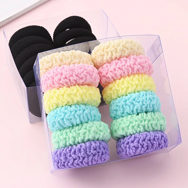 6PCS New Fashion Boutique Simple Thicken Ponytail Holders Rubber Band  Elastic Hair Bands Women Girls Hair Accessories Headwear - Clikcy