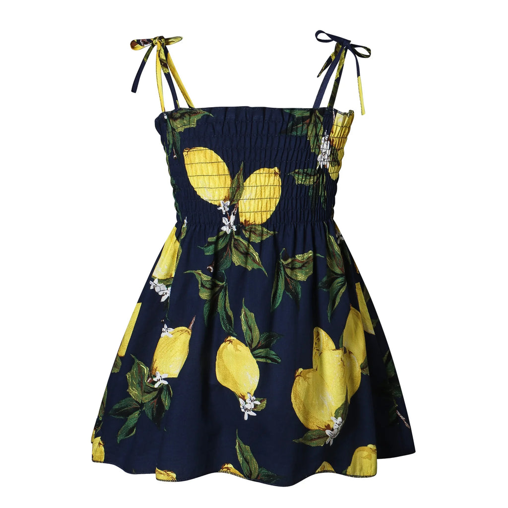 2025 Summer Girls Pure Cotton Print Dress For 2-6Years Children Fashion Floral Dress Kids  Suspenders Dress Casual Sundress - Clikcy