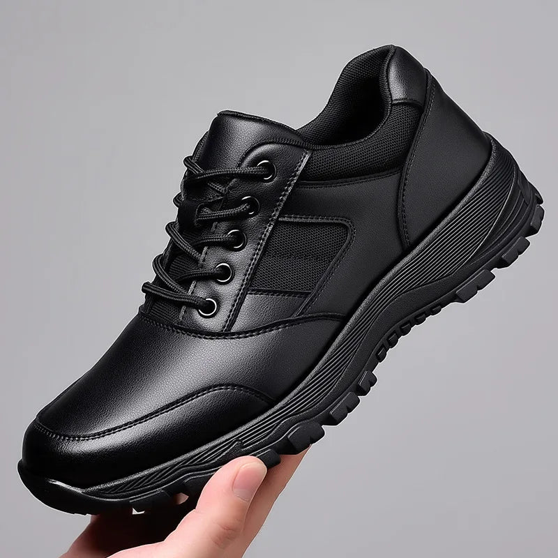 New Platform Cow Leather Casual Sneakers for Men Designer Autumn Winter Cotton Black Outdoor Men's Sports Shoes Zapatos Hombre - Clikcy