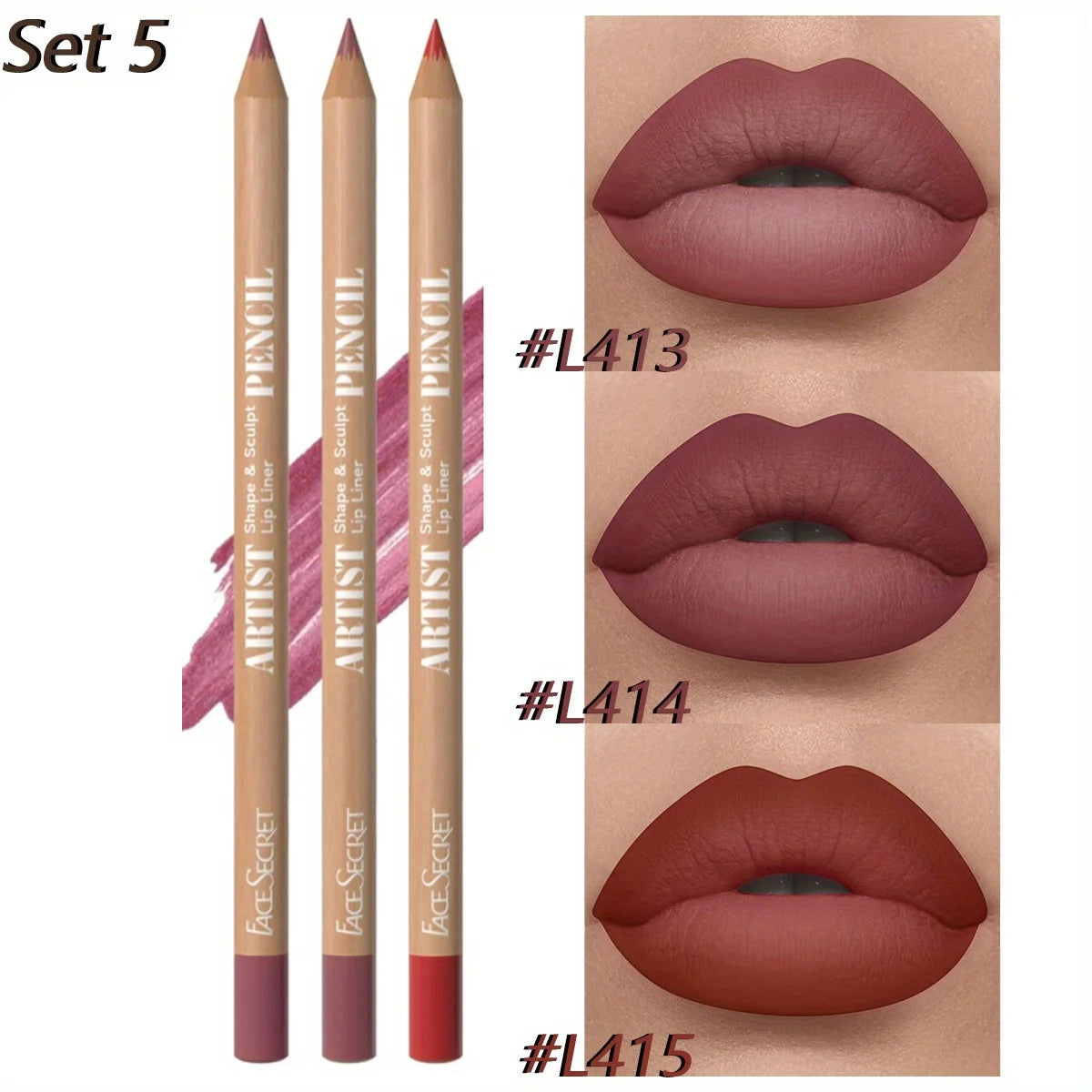 3Pcs Long-Lasting Velvet Lip Liner Matte Lipstick Waterproof  Perfect Gift for Valentine's Day, Lip Liner Set - Clikcy