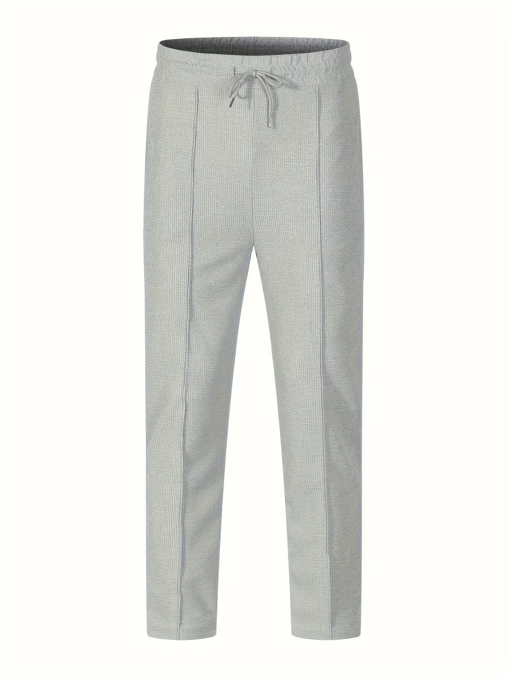 Mens Stylish Waffle Pants - Casual Sports, Slim Fit with Adjustable Drawstring, Secure Pockets for All Seasons - Perfect Outdoor - Clikcy