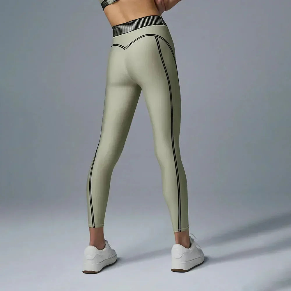 Women's Yoga Set Fitness Air Lift High waist 7/8 Line gaiter Bra with pad Fit comfortable fitness set Slimming outdoor gaiter - Clikcy