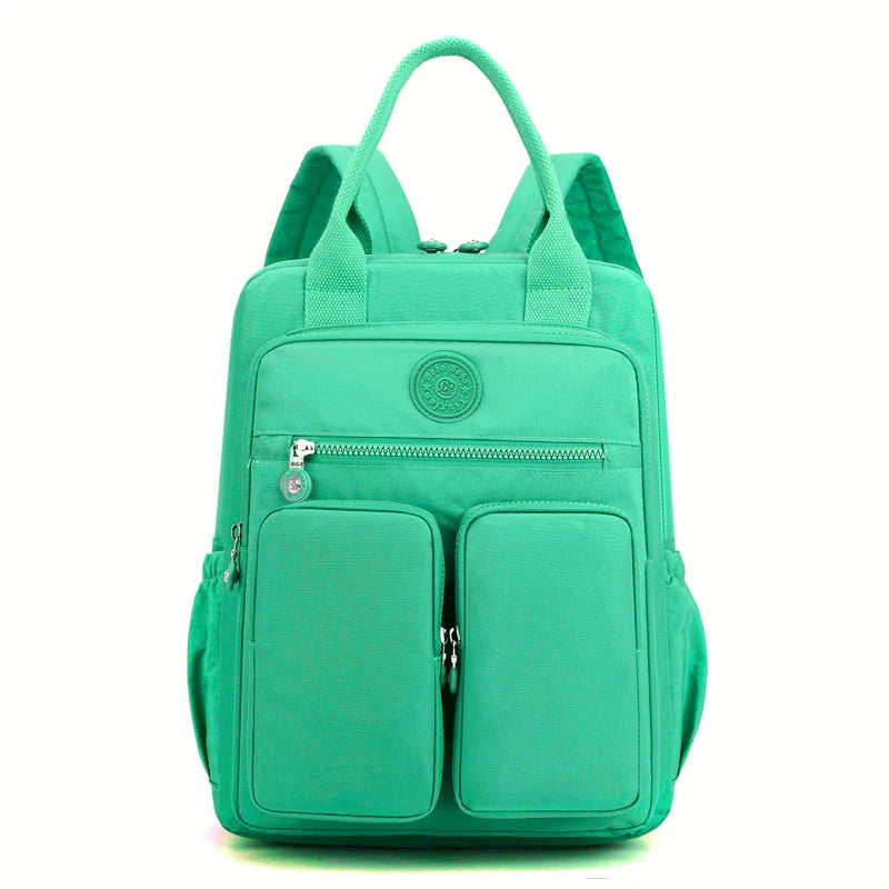 Multi-pocket Nylon School Backpack Casual Women's Backpack Lightweight Large Capacity School Bag Large Capacity Travel Backpack - Clikcy