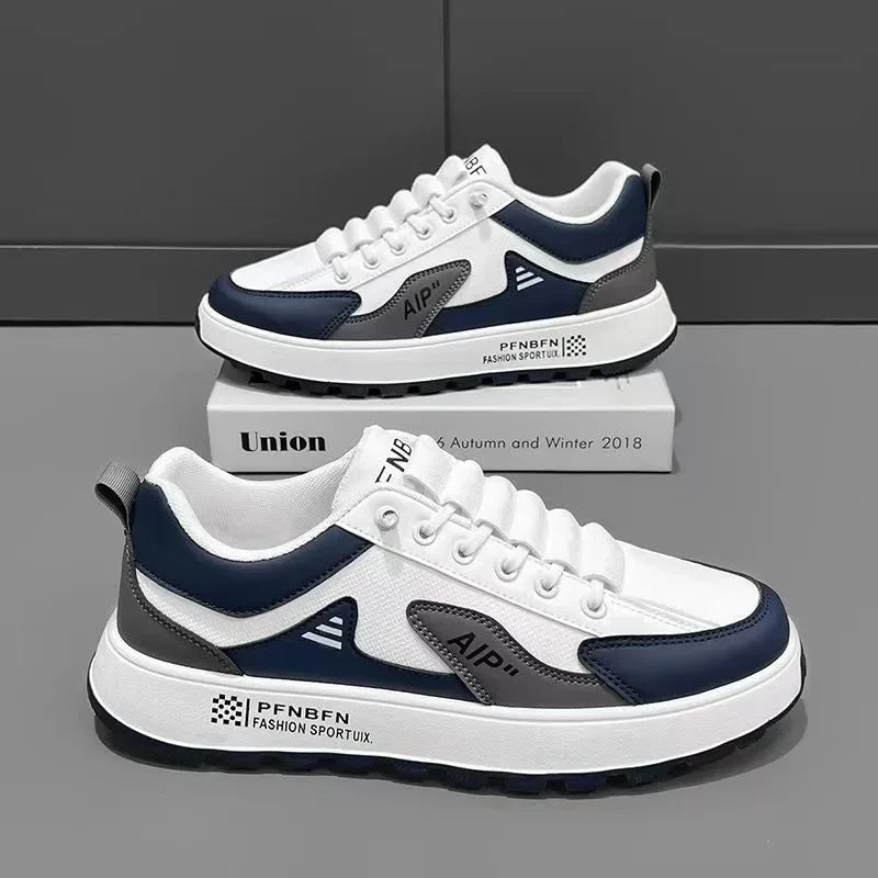 Men's Thick Sole Sneakers Designer Sports Shoes Fashion Casual Fiber Leather Breathable Height Increase Flat Thick Sole Shoes - Clikcy