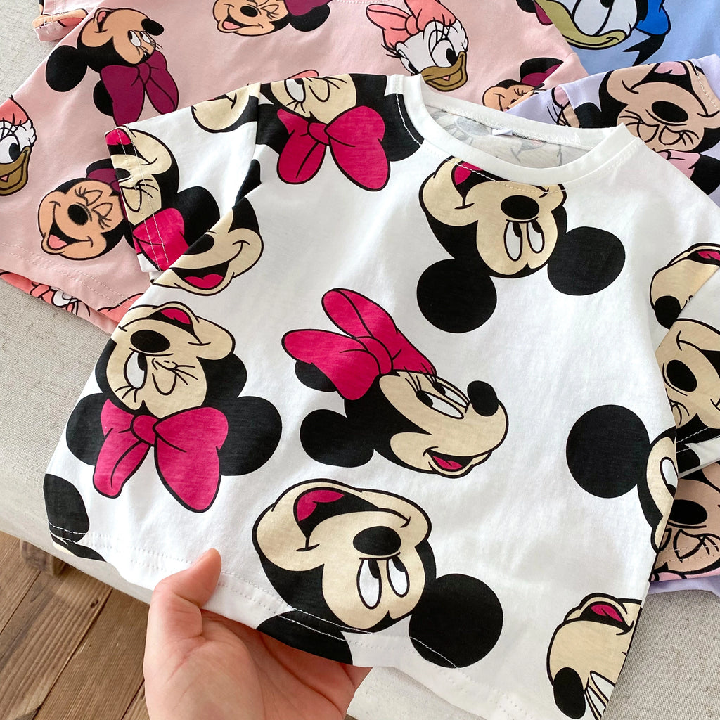 Popular Design Kids Short Sleeved Suit Cartoon Printed Children T-shirt Shorts 2pc/set Baby Boys Girls Casual Outfits 1-6 Age - Clikcy