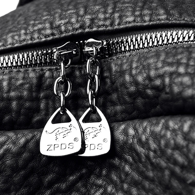 Large Backpack Women Leather Rucksack Women's Knapsack Travel Backpacks Shoulder School Bags for Teenage Girls Mochila Back Pack - Clikcy