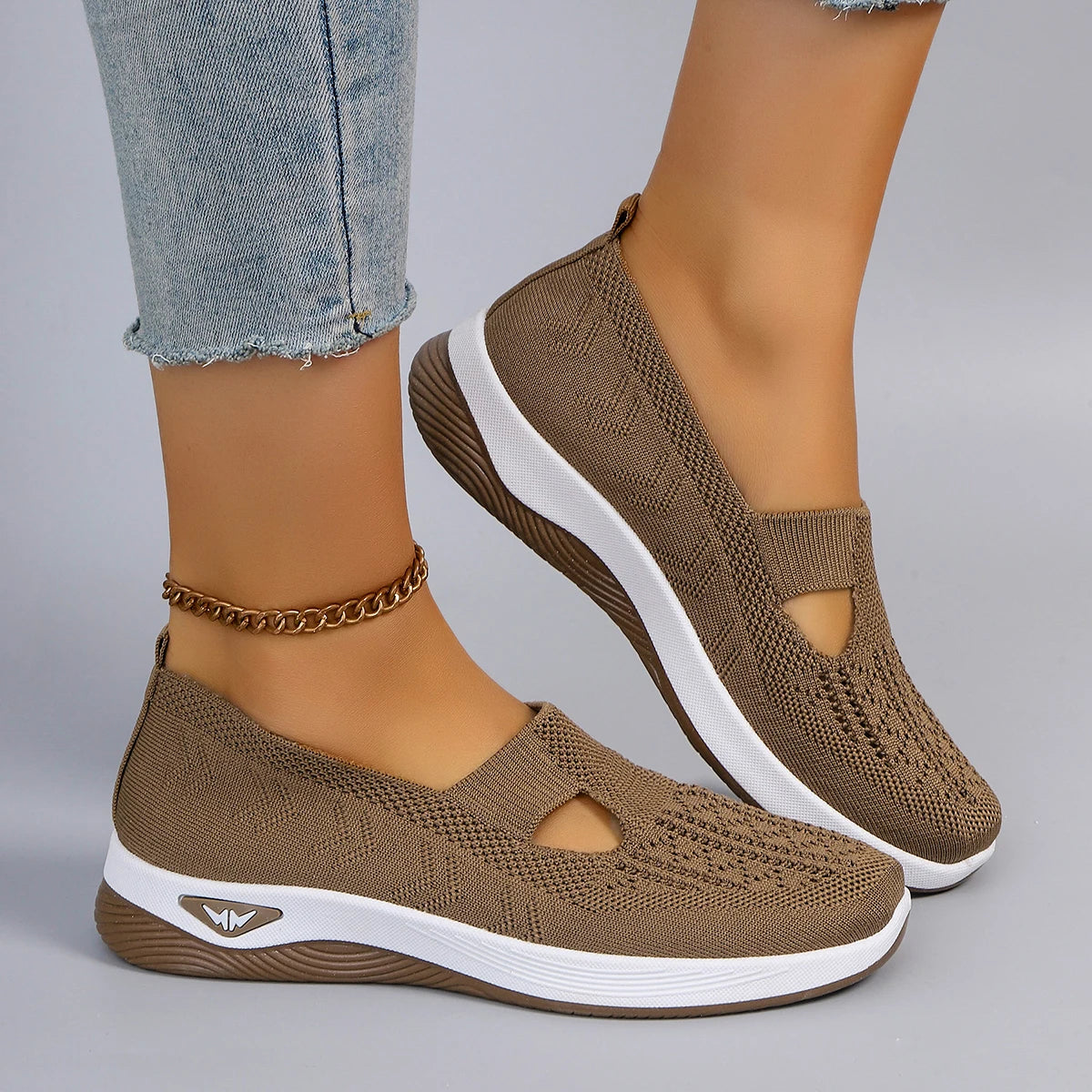 Spring new women's sports shoes, fashionable, breathable, lightweight, non-slip, wear-resistant, casual sports shoes, flat shoes - Clikcy