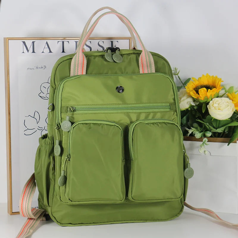 Multi-pocket Nylon School Backpack Casual Women's Backpack Lightweight Large Capacity School Bag Large Capacity Travel Backpack
