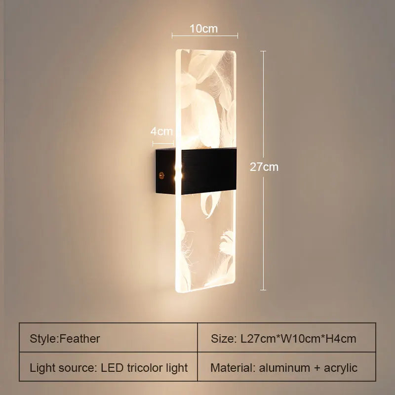 Modern 18W Acrylic LED Wall Light Fixture Corridor Wall Sconce for Living Room Interior Bedroom Decoration  LED Wall Light Lamp - Clikcy
