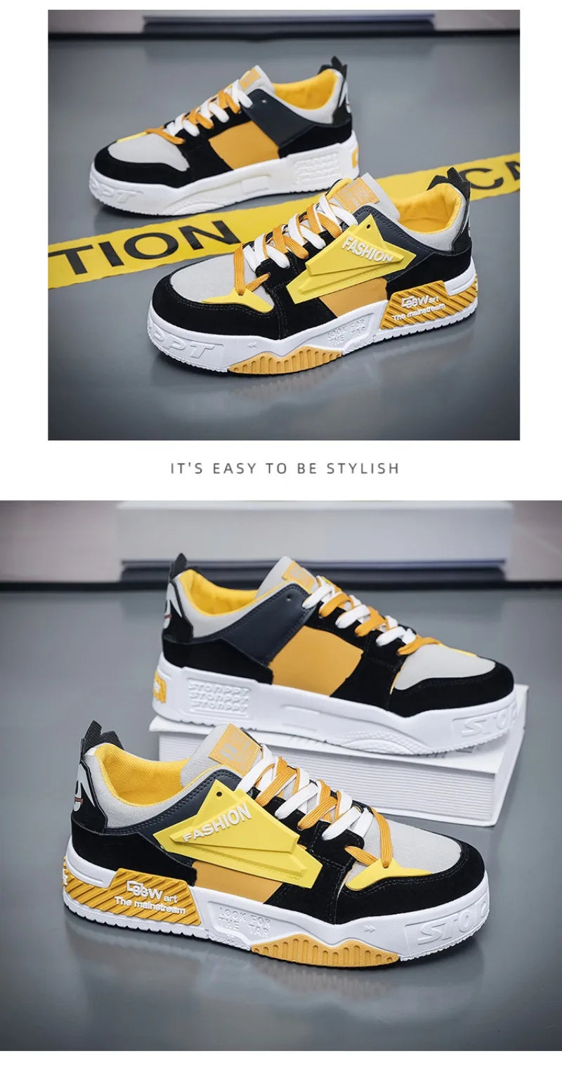 Men's Vulcanize Shoes 2024Designer Fashion Brand Sneakers Luxury Male Flat Platform Lace Up Casual Shoes for Men Tenis Masculino