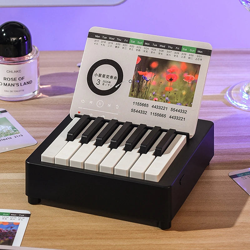 15 Keys Piano Calendar 2025 Music Sheets Toy Desktop Peripheral Ornaments With Music Calendar Cards Gift For Fans - Clikcy