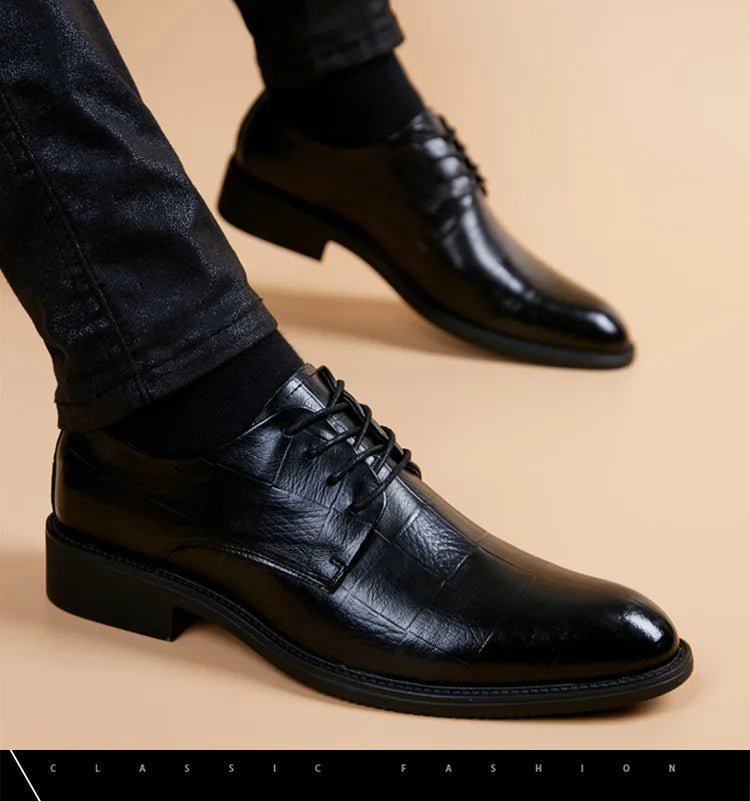 New Black Men Suit Shoes Party Men's Dress Shoes Italian Leather Zapatos Hombre Formal Shoes Men Office Sapato Social Masculino