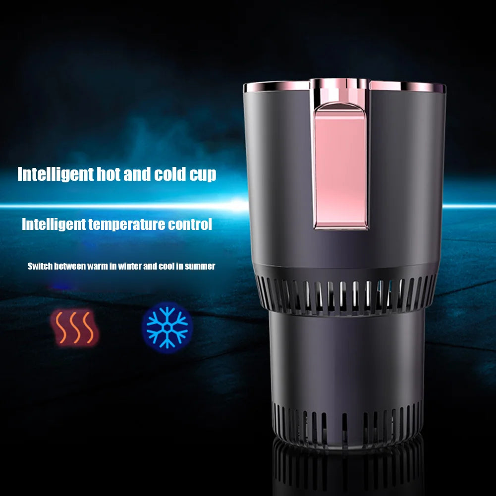 12V Car Office Cup Warmer Cooler with Temperature Display 2 In 1 Smart Beverage Mug Holder Car Smart Hot Cold Cup Drinks Holder - Clikcy
