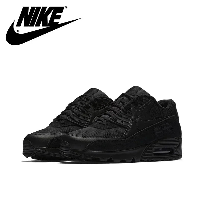 Nike Air Max 90 Men's and Women's Running Shoes Breathable Retro Waffle Shoes Forrest Gump Shoes Black and White Gray/white Hook