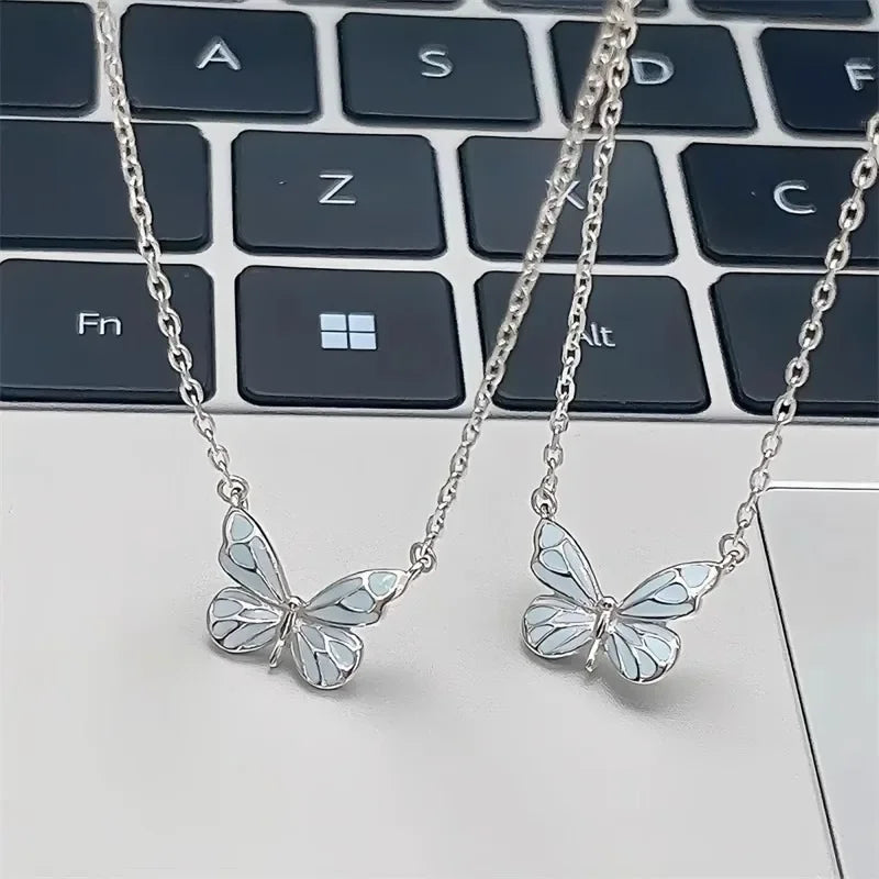 1Set Glow in The Dark Pendant Necklace Bracelet Mermaid Spiral Fashion Jewelry Night Necklace Butterfly Necklace Women Jewelry - Clikcy