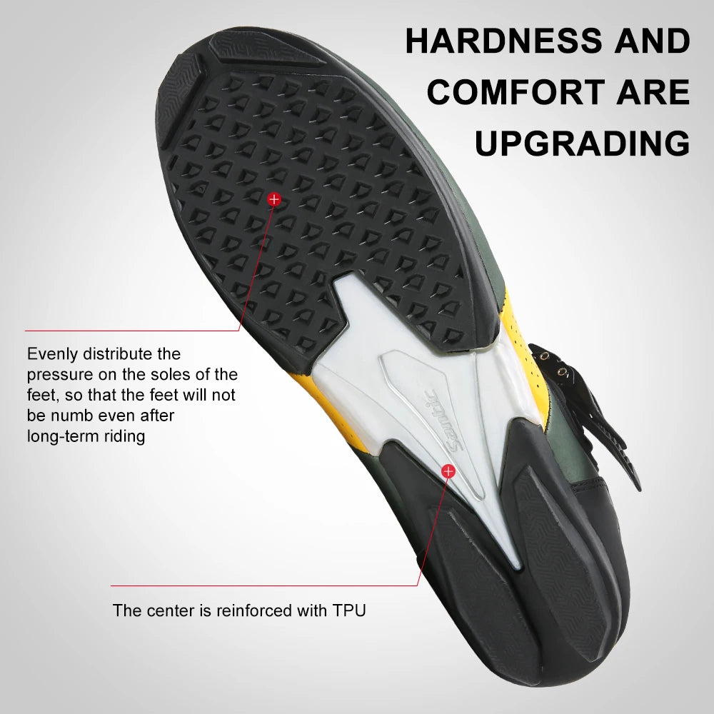 Santic Non-locking Cycling Shoes Rubber Sole Men's Outdoor Road Riding Bicycle Equipment Fashionable Biking Sport Sneakers 36-46 - Clikcy