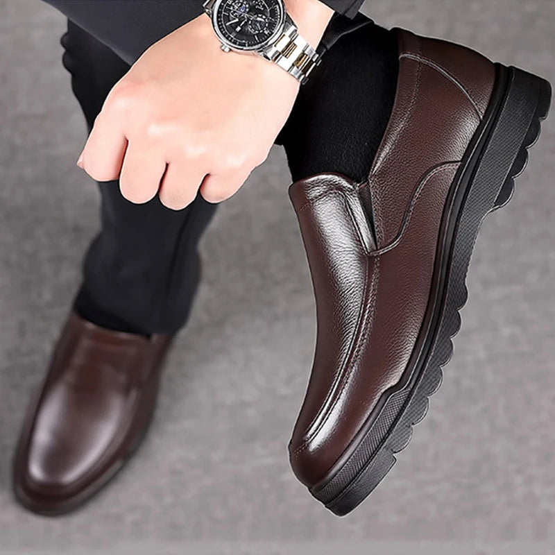 Leather Shoes for Men Dress Shoes Slip-on Plus Size Office Formal Shoes for Male Wedding Party Casual Business Oxfords