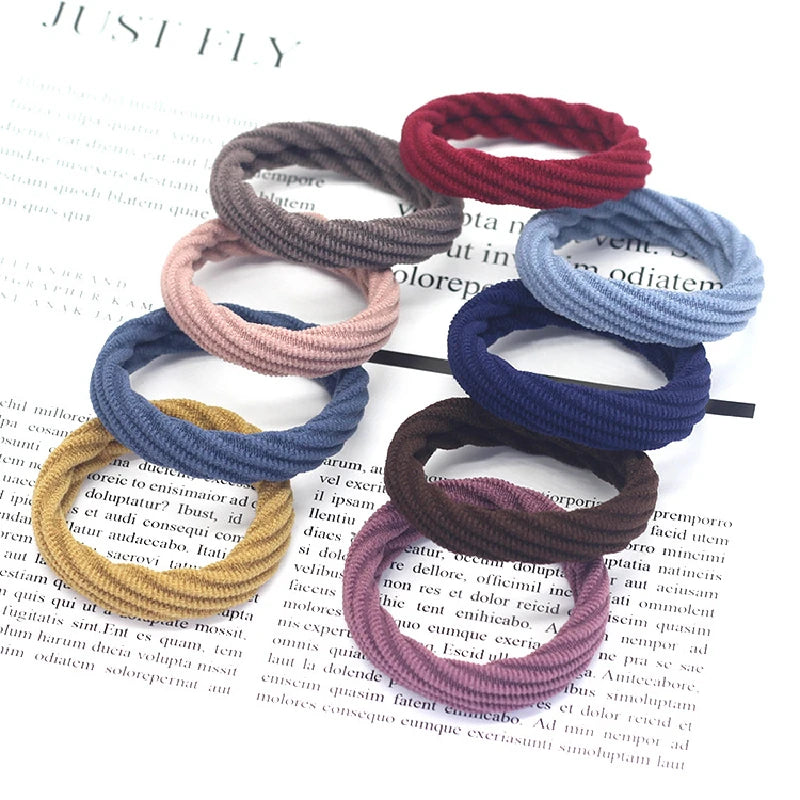 20PCS High Elasticity Fashion Hair Rope High Elasticity Jacquard Pattern Hair Ring Fashion Women's Headband Hair Accessories - Clikcy
