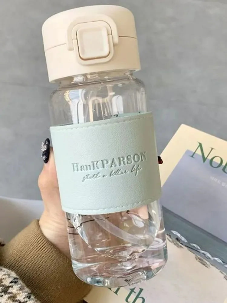 500ml Water Bottle with Straw Pop-Up Cover Leak-Proof Drinkware for Drinking Sippy Portable Cute Plastic Drinking Bottle - Clikcy