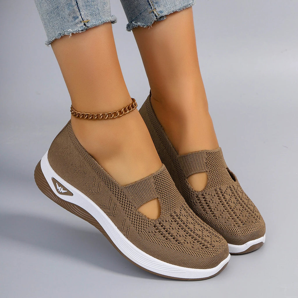 Spring new women's sports shoes, fashionable, breathable, lightweight, non-slip, wear-resistant, casual sports shoes, flat shoes - Clikcy