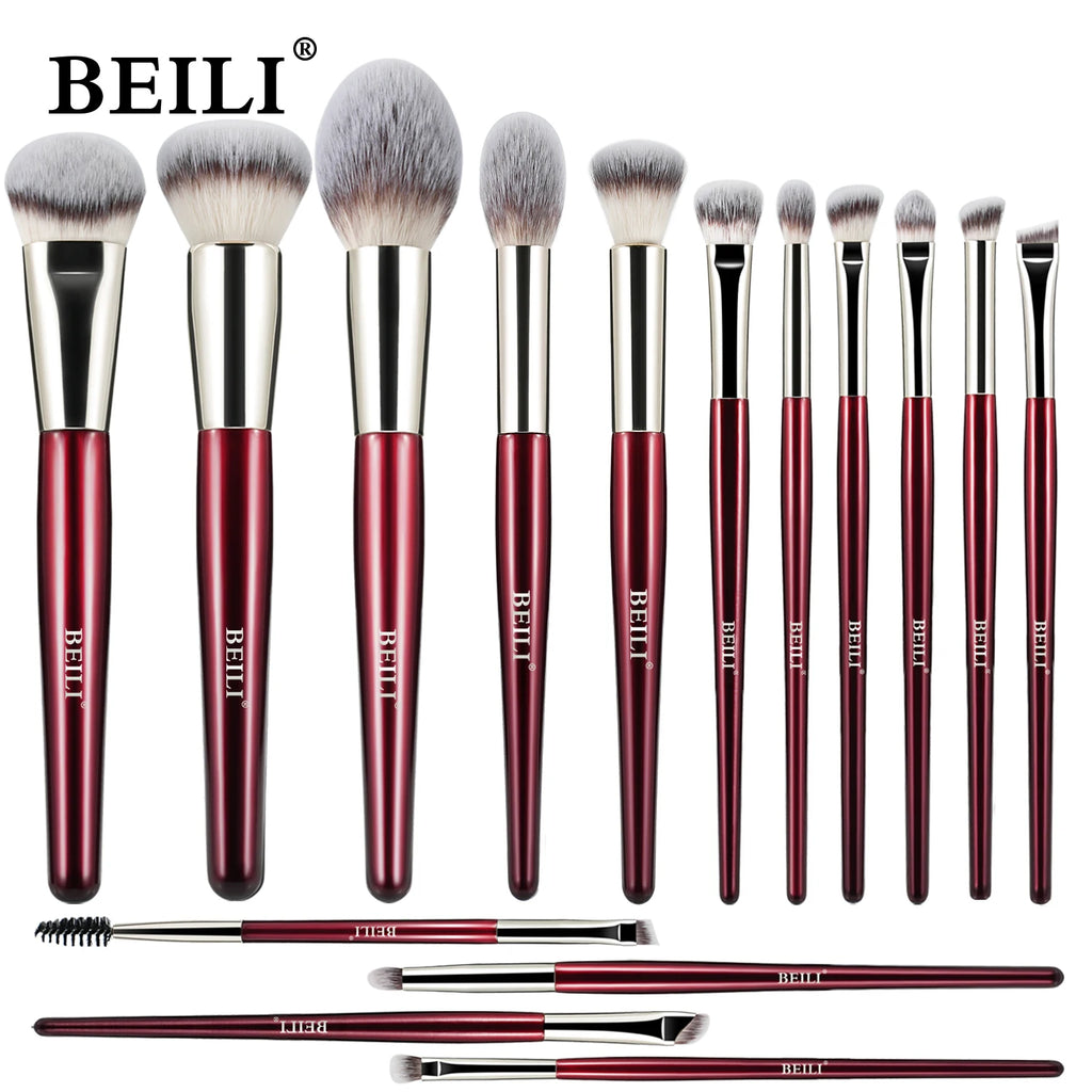 BEILI Professional Makeup Brushes 9/15/30Pcs for Foundation Contour Eyeshadow Blending Synthetic Hair Cosmetics Brush Set - Clikcy