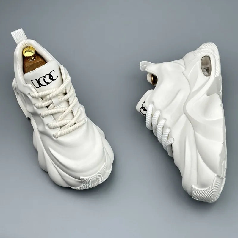 Men Shoes Designer Luxury Casual Sneakers Breathable Platform Shoes for Men Fashion Height Increasing Comfortable Non-slip Shoes - Clikcy