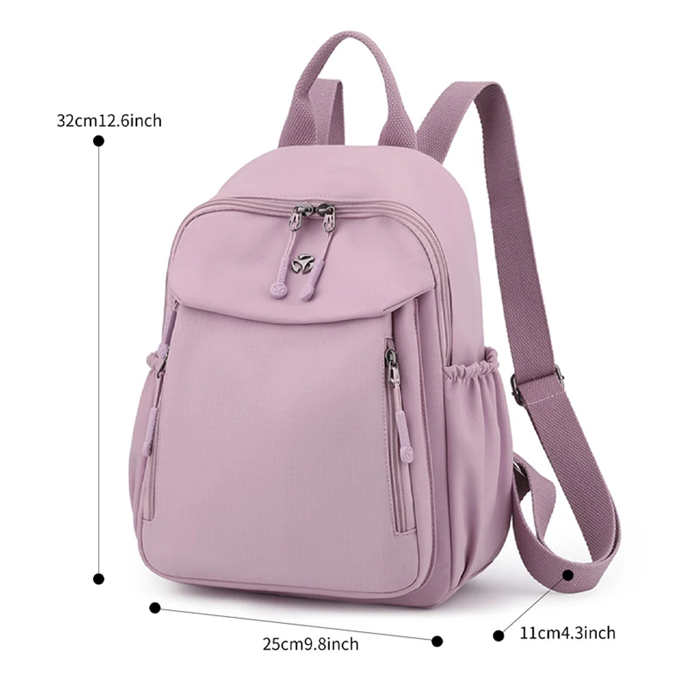Waterproof Nylon Backpack Women Casual Simple Daypack Large Capacity Schoolbag for Girls Lightweight Back Pack Ladies Travel Bag - Clikcy