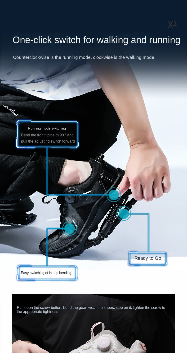 Mechanical running shoes Bouncing Spring shock absorption running Shoes Women men Sneaker Shoes - Clikcy