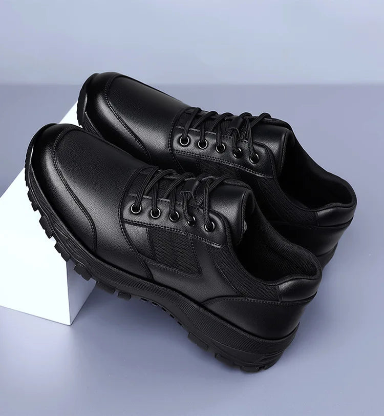 New Platform Cow Leather Casual Sneakers for Men Designer Autumn Winter Cotton Black Outdoor Men's Sports Shoes Zapatos Hombre - Clikcy