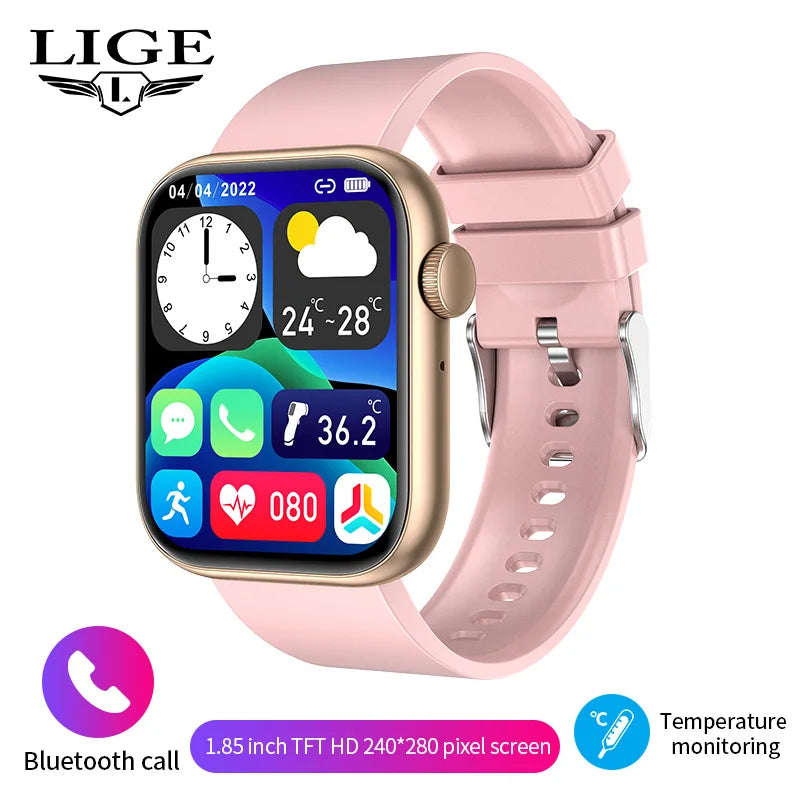 LIGE New Smart Watch 2025 Wireless Charging Smartwatch Bluetooth Calls Men Women Smartwatches Fitness Bracelet Custom Watch Face - Clikcy