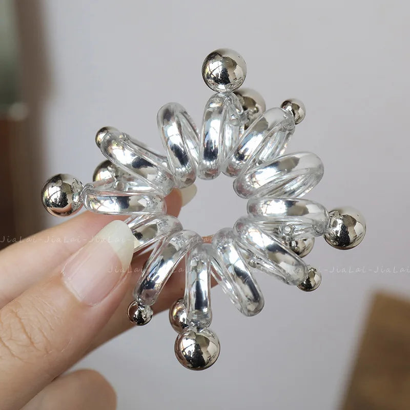 rope adult telephone cable ring Rabbit Cute Hair Ring Large Frosted Adult Hair Tie  head ring Children's telephone hephone Cable - Clikcy