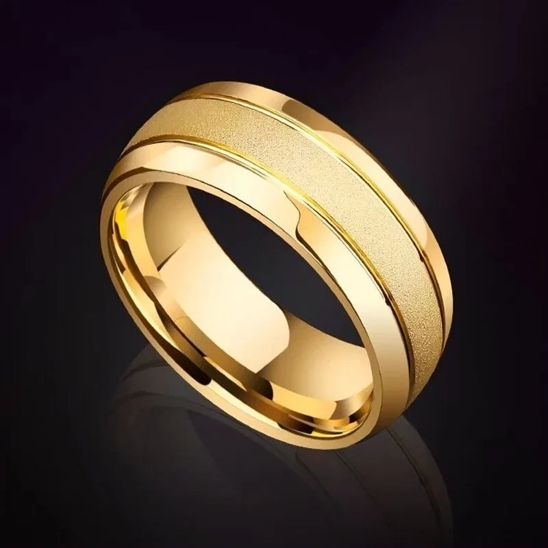 Matte Titanium Steel Ring Starry Geometric Band Minimalist Unisex Jewelry Versatile Couple Stackable Design Everyday Luxury - Clikcy