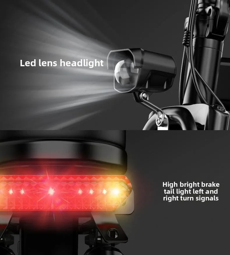 Aluminum alloy electric bicycle, ultra lightweight, portable, compact, foldable, lithium battery electric bike - Clikcy