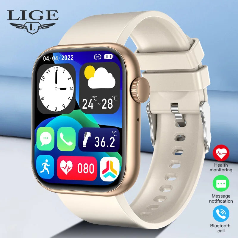 LIGE New Smart Watch 2025 Wireless Charging Smartwatch Bluetooth Calls Men Women Smartwatches Fitness Bracelet Custom Watch Face - Clikcy