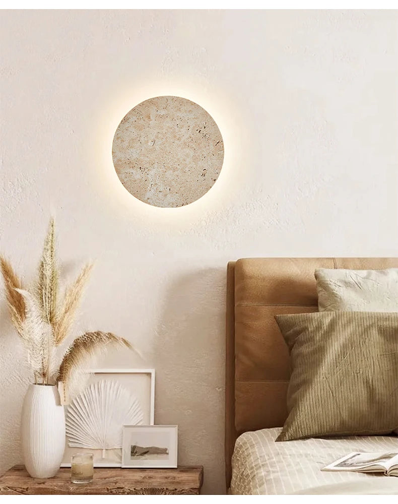 Natural Yellow Cave Stone Led Sconce Lamp Nordic Minimalist Wabi Sabi Home Decoration Living Room Bedside Corridor Wall Lights - Clikcy