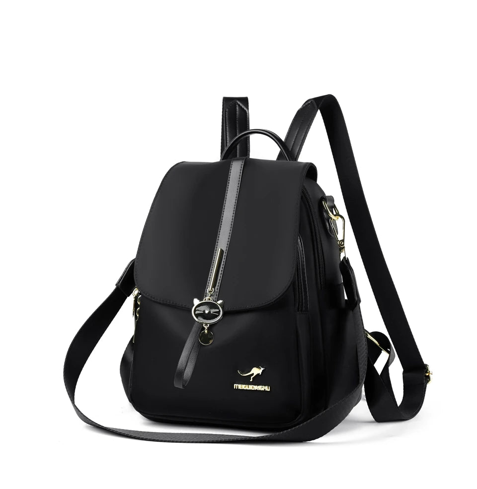 Cute Pendant Backpack Women Waterproof Nylon Back Pack Fashion College Daypack High Capacity School Bag for Girls Travel Bag - Clikcy