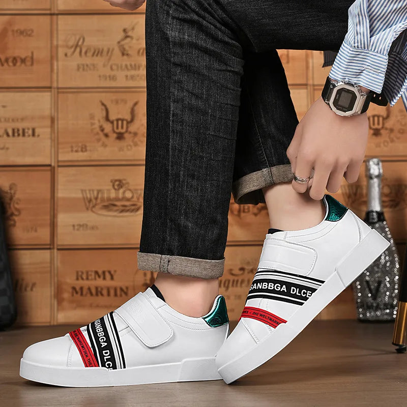 New Spring Trendy Sneakers Men Low Cut Leather Men’s Skateboard Shoes Comfy Platform Vulcanize Shoes For Men zapatos para hombre - Clikcy