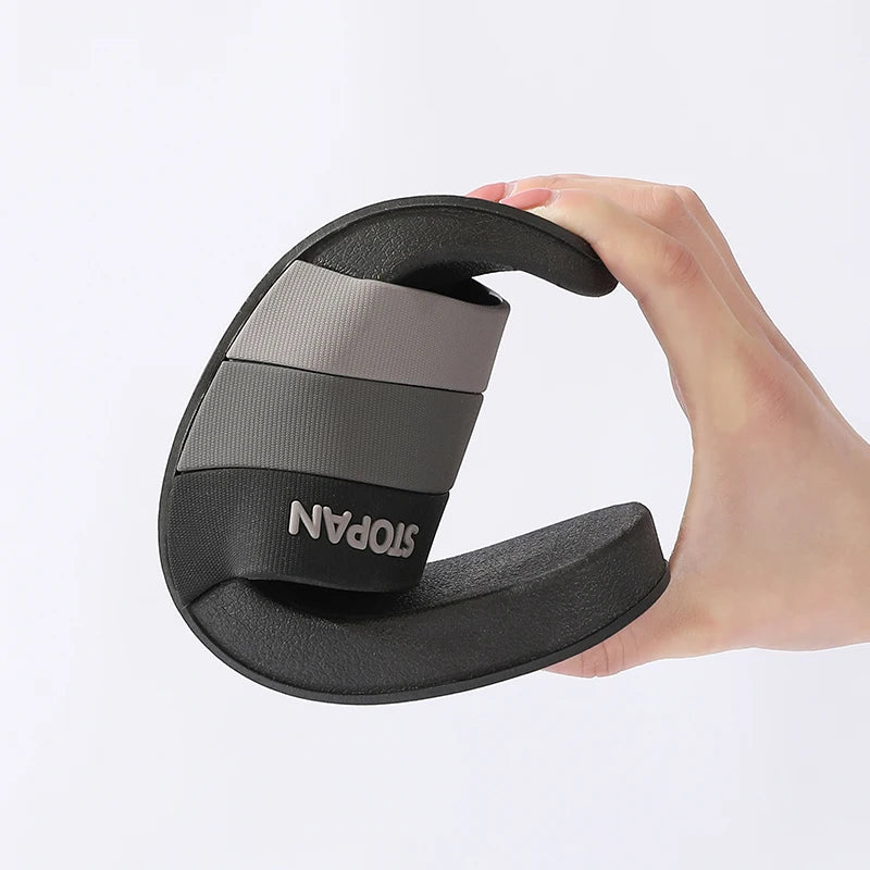 Striped Non Slip Quick-drying Slippers Soft Sole for Men Women Comfortable Shoes Indoor Outdoor Beach Shower Bathroom Slippers - Clikcy