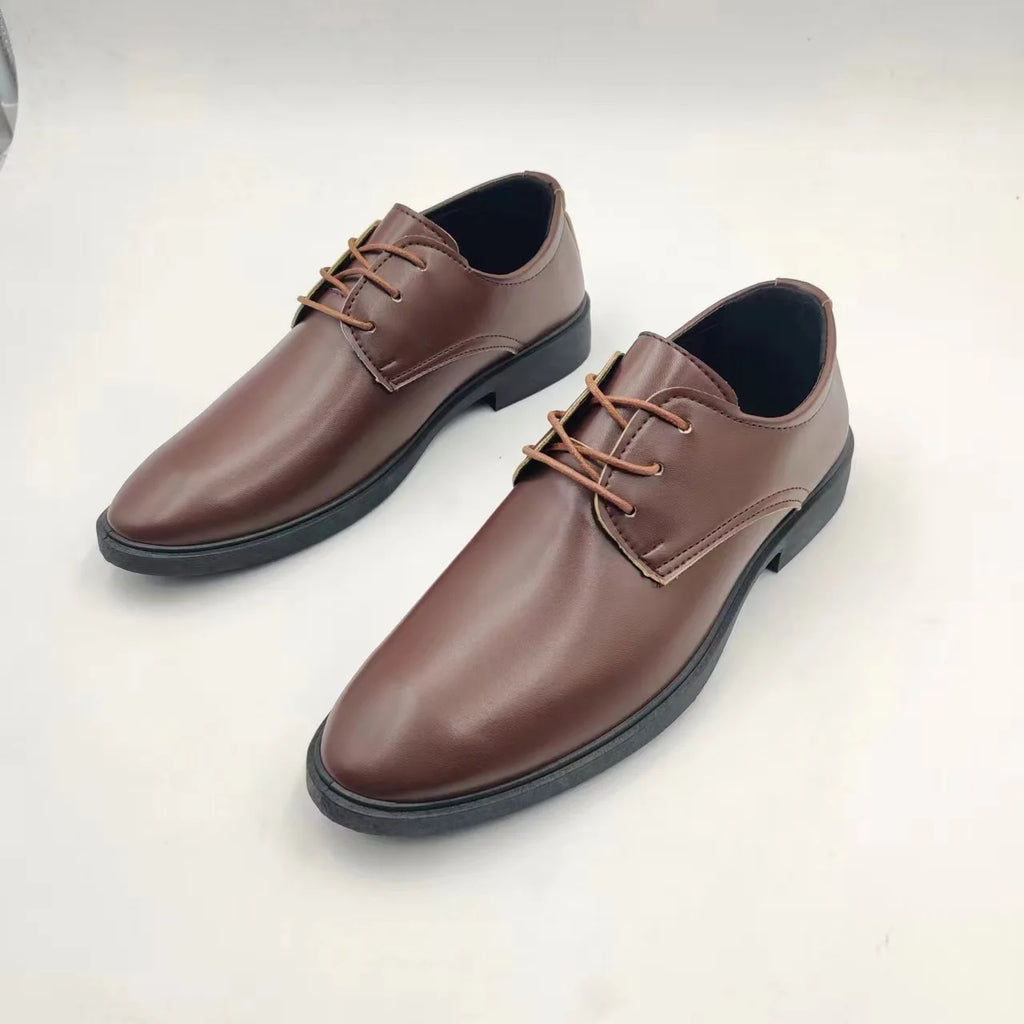 Spring and Autumn British Casual Business Formal Leather Shoes Men Shoes Heightening Single Shoes Shoes Casual Shoes Suit - Clikcy